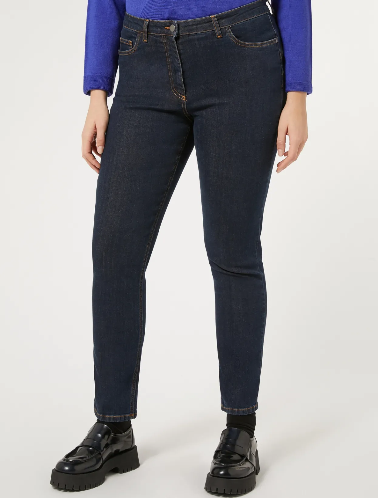 Trousers & Jeans | Trousers & Jeans | Marina Rinaldi Cotton denim jeans MIDNIGHTBLUE