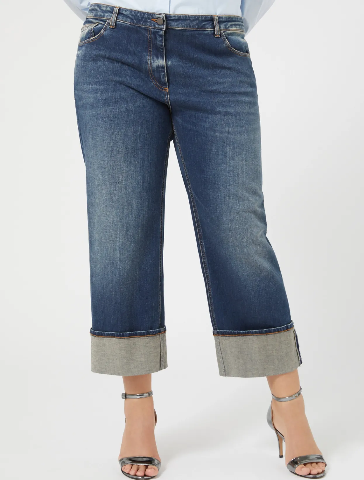 Trousers & Jeans | Trousers & Jeans | Marina Rinaldi Cotton denim jeans MIDNIGHTBLUE