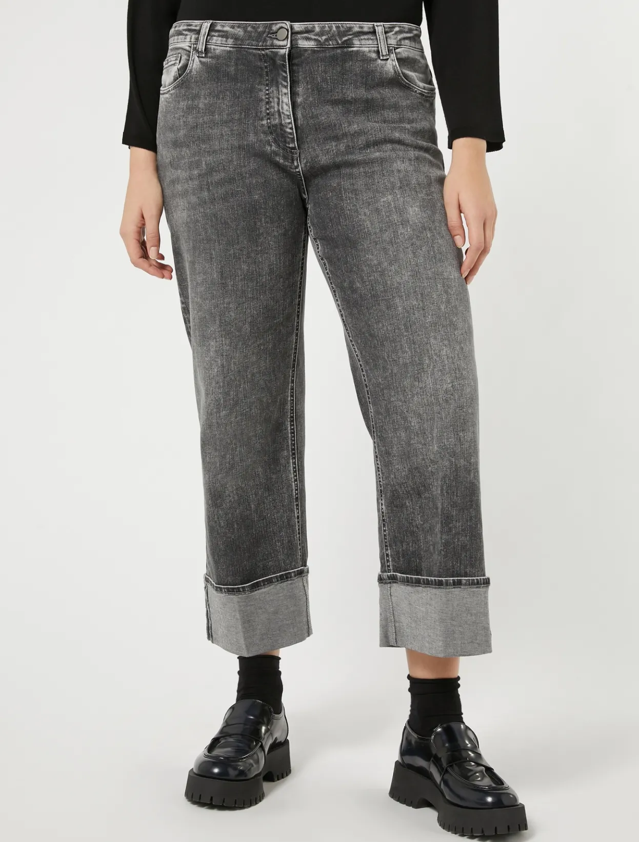 Trousers & Jeans | Trousers & Jeans | Marina Rinaldi Cotton denim jeans BLACK