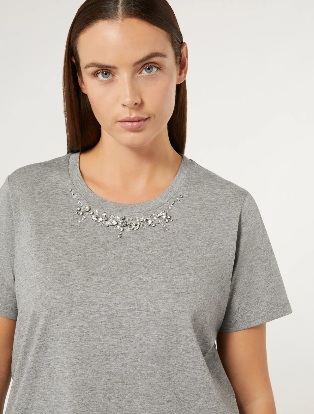 Tops & T-Shirts | Tops & T-Shirts | Marina Rinaldi Cotton jersey T-shirt LIGHTGREY