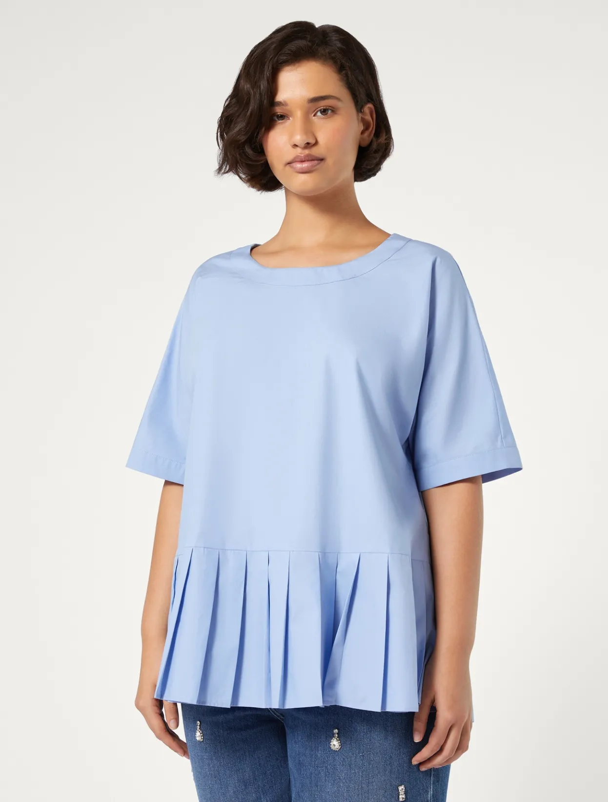 Blouses & Shirts | Blouses & Shirts | Marina Rinaldi Cotton poplin blouse SKYBLUE