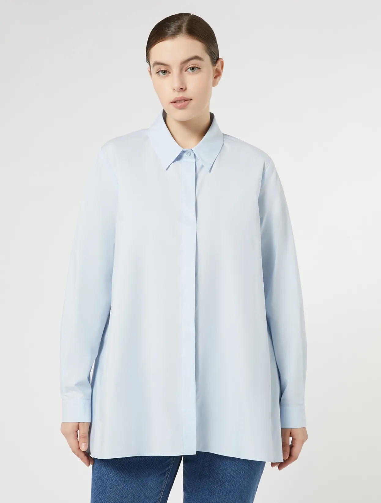 Blouses & Shirts | Blouses & Shirts | Marina Rinaldi Cotton poplin shirt LIGHTBLUE