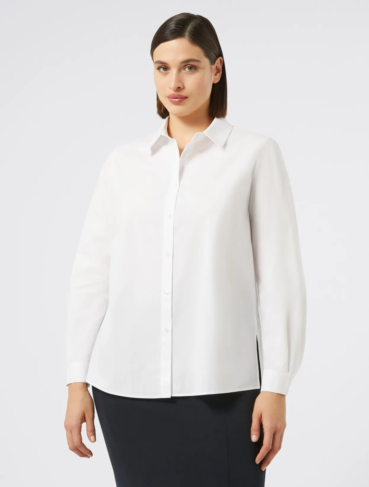 Blouses & Shirts | Blouses & Shirts | Marina Rinaldi Cotton poplin shirt OPTICALWHITE