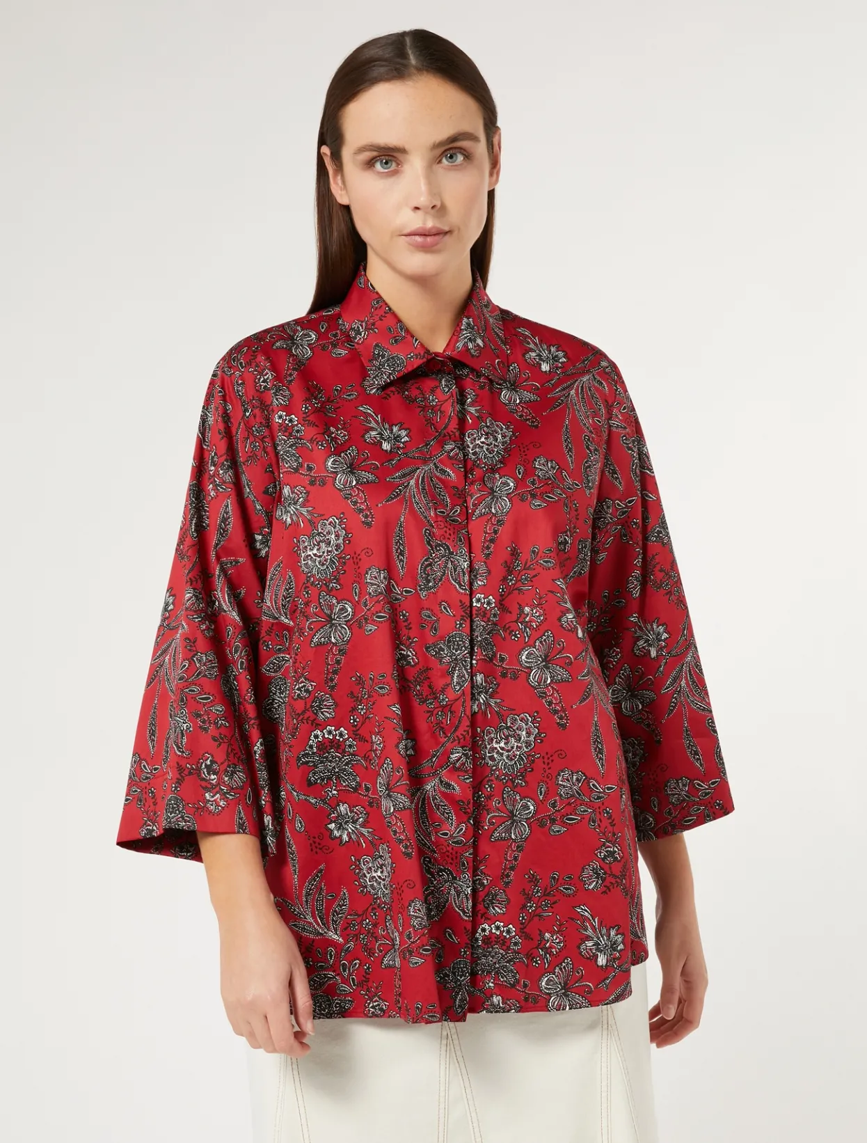 Blouses & Shirts | Blouses & Shirts | Marina Rinaldi Cotton satin shirt RED