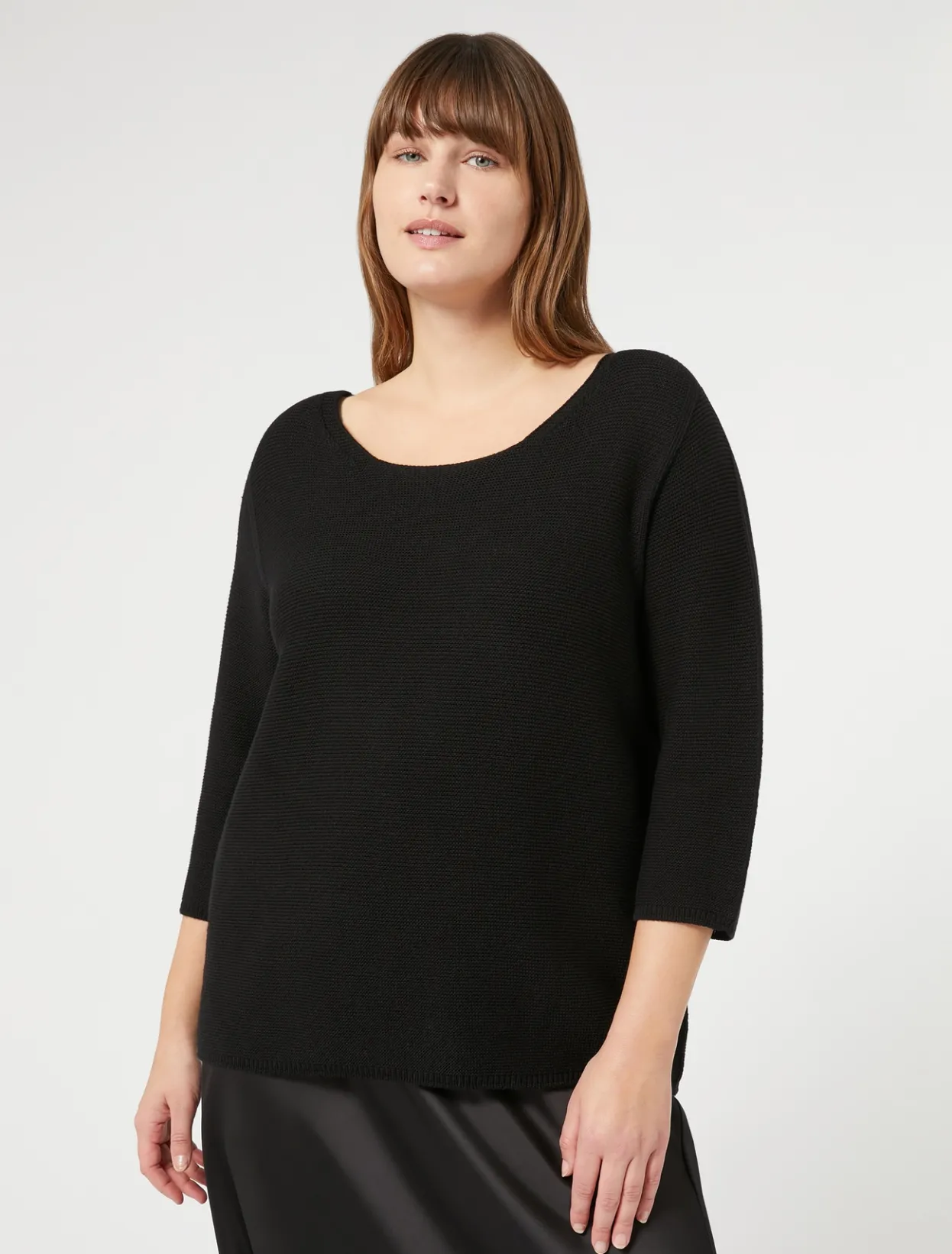 Knitwear | Knitwear | Marina Rinaldi Cotton sweater BLACK