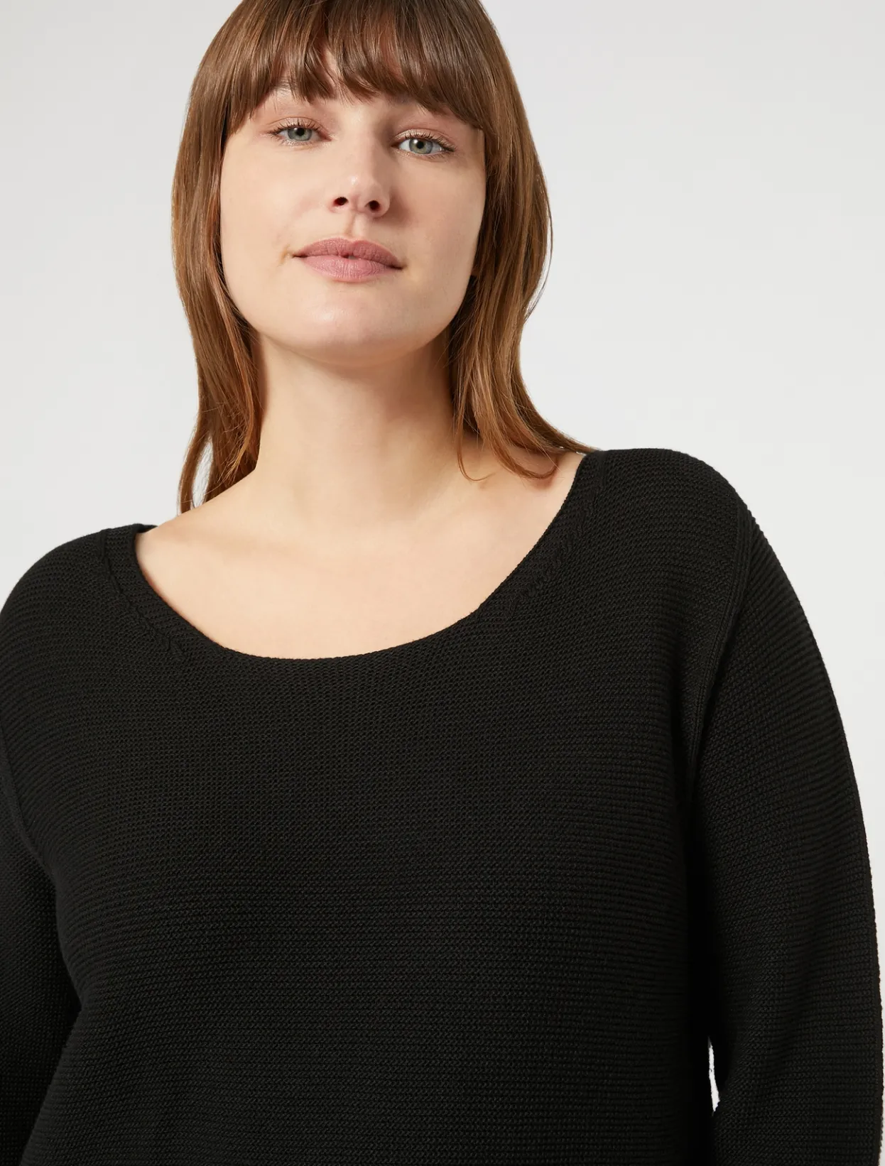 Knitwear | Knitwear | Marina Rinaldi Cotton sweater BLACK