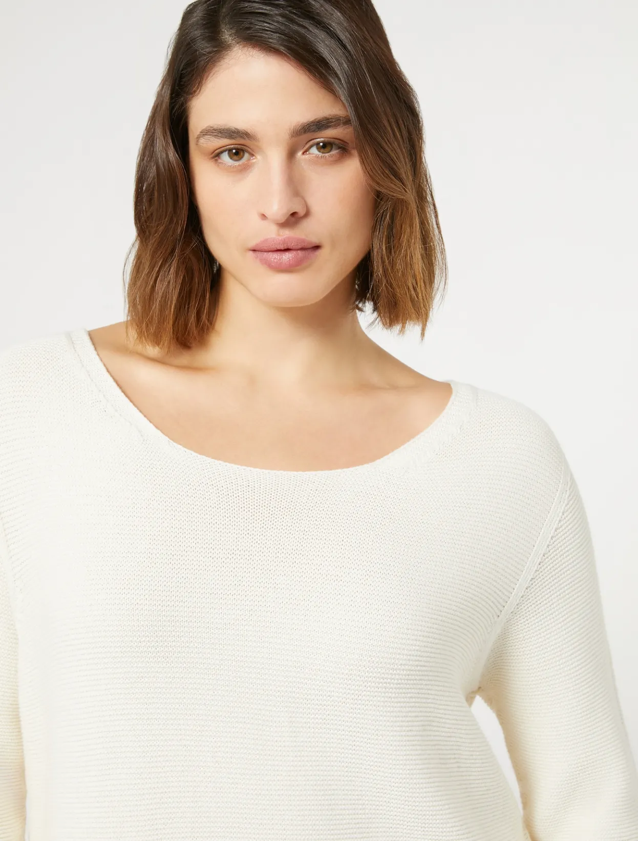 Knitwear | Knitwear | Marina Rinaldi Cotton sweater WHITE