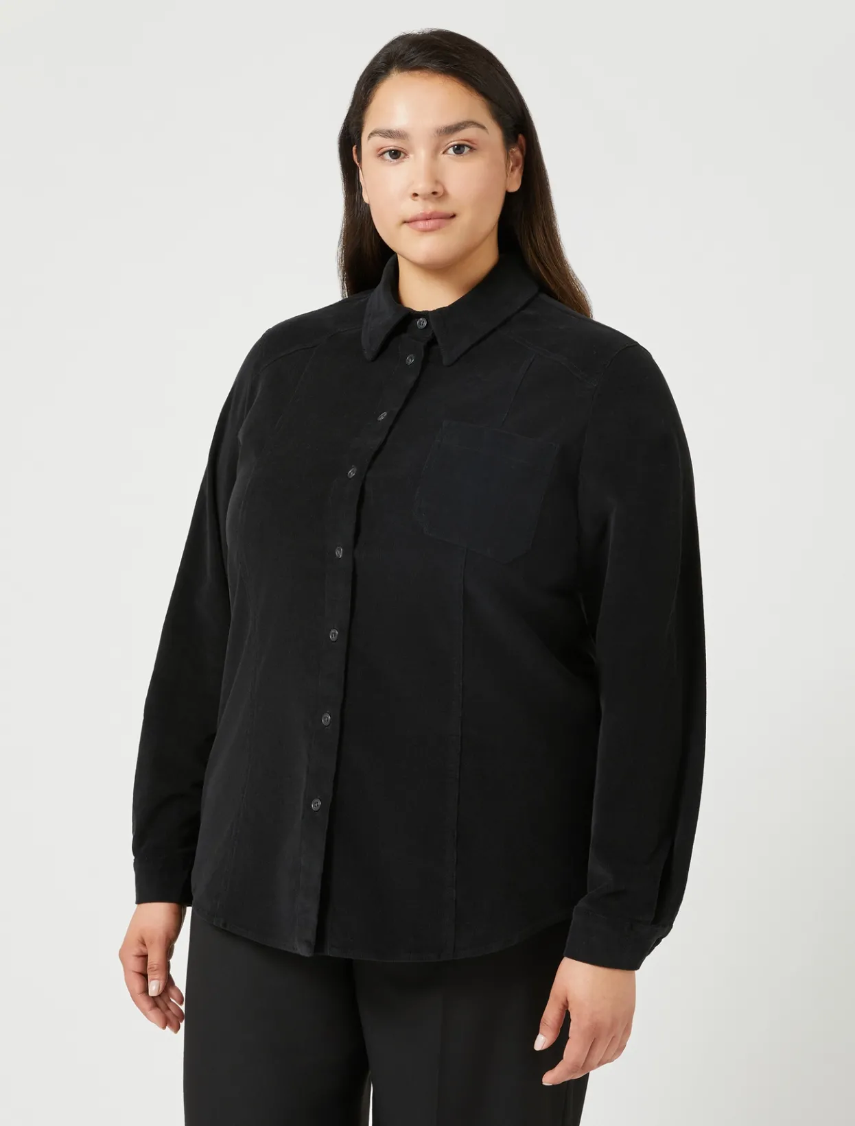 Blouses & Shirts | Blouses & Shirts | Marina Rinaldi Cotton velvet shirt BLACK