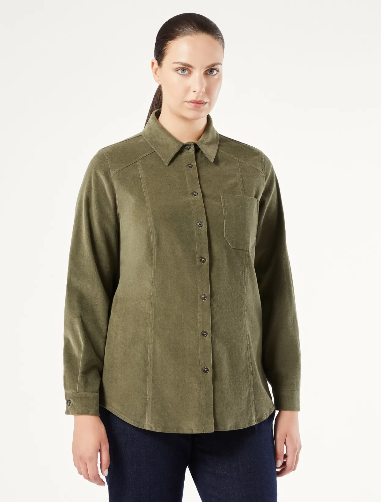 Blouses & Shirts | Blouses & Shirts | Marina Rinaldi Cotton velvet shirt KAKI