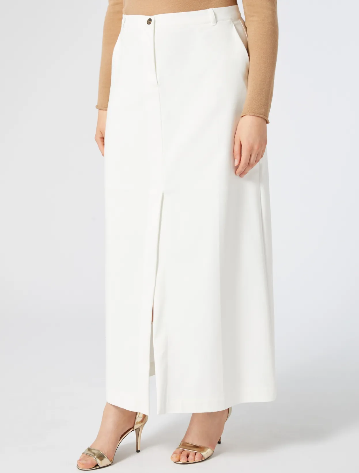 Skirts | Skirts | Marina Rinaldi Cotton-blend canvas skirt WHITE