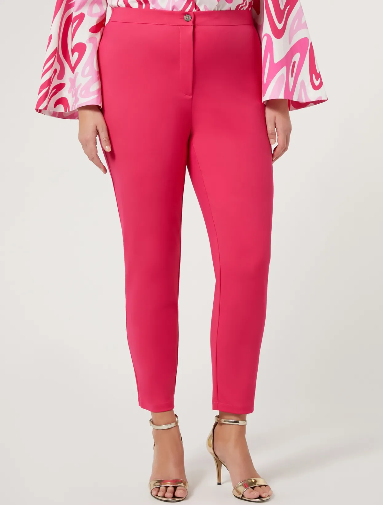 Trousers & Jeans | Trousers & Jeans | Marina Rinaldi Cotton-blend canvas trousers FUCHSIA