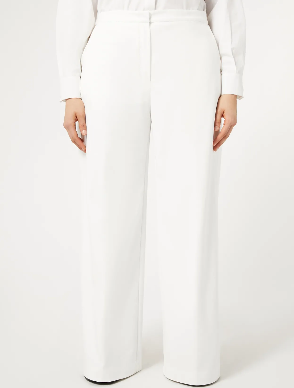 Trousers & Jeans | Trousers & Jeans | Marina Rinaldi Cotton-blend canvas trousers WHITE