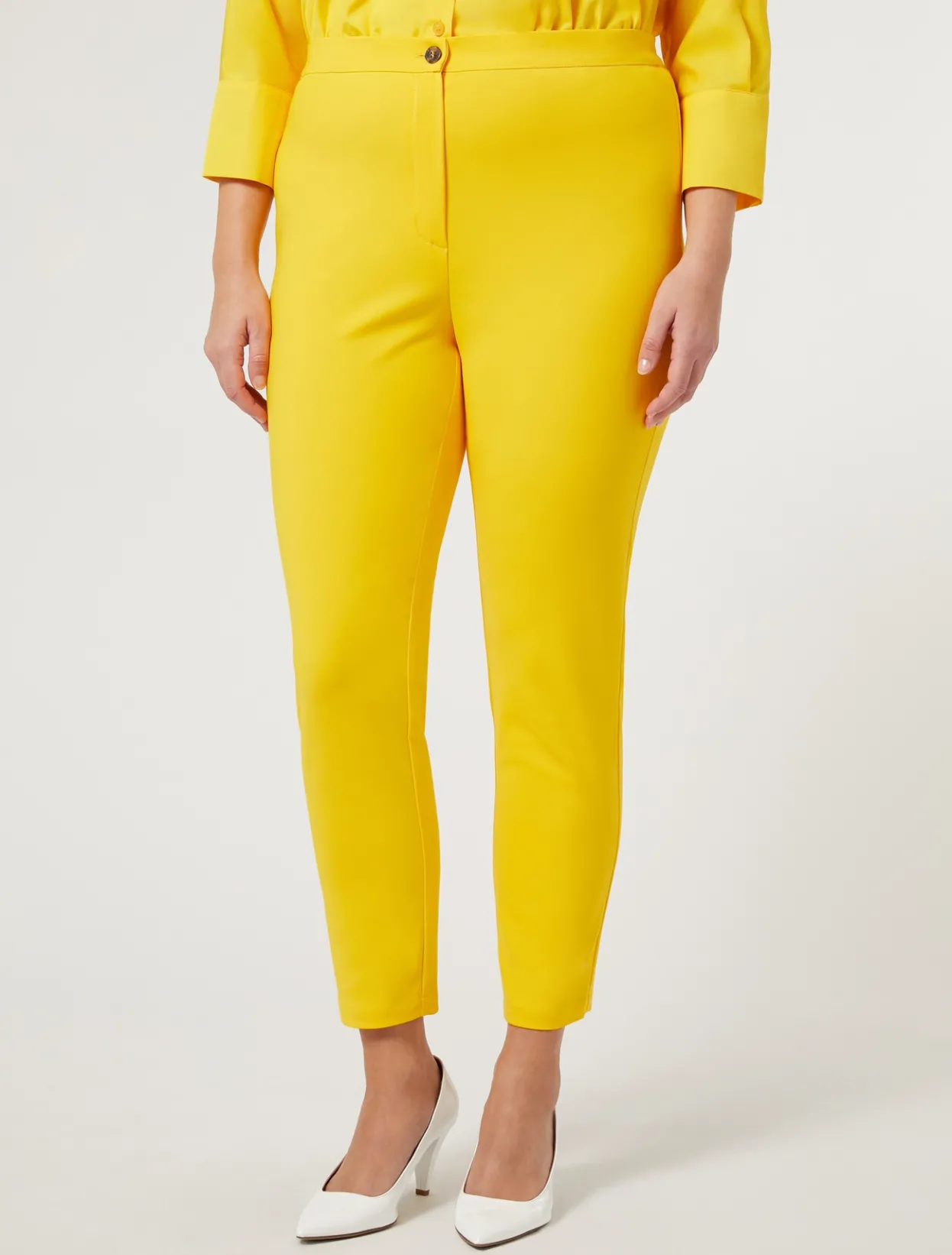 Trousers & Jeans | Trousers & Jeans | Marina Rinaldi Cotton-blend canvas trousers BRIGHTYELLOW