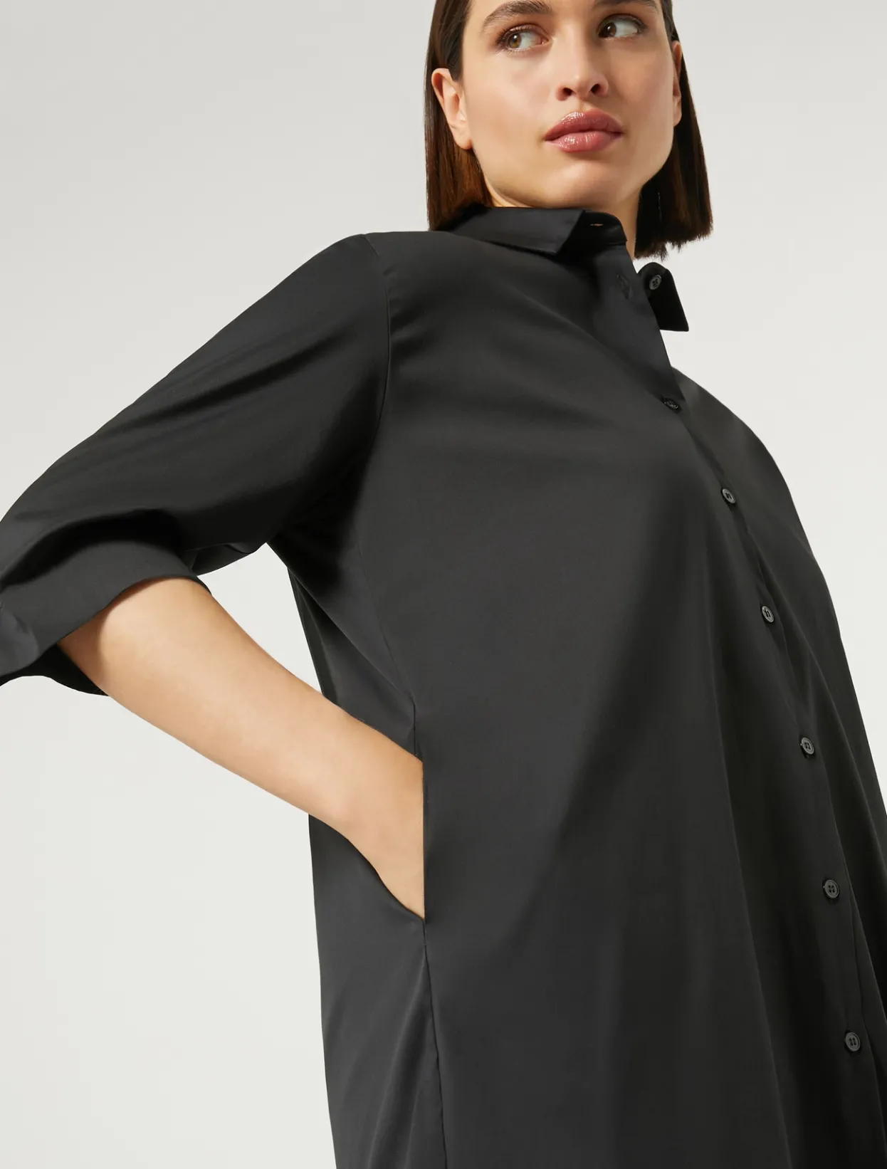 Blouses & Shirts | Blouses & Shirts | Marina Rinaldi Cotton-blend poplin shirt BLACK