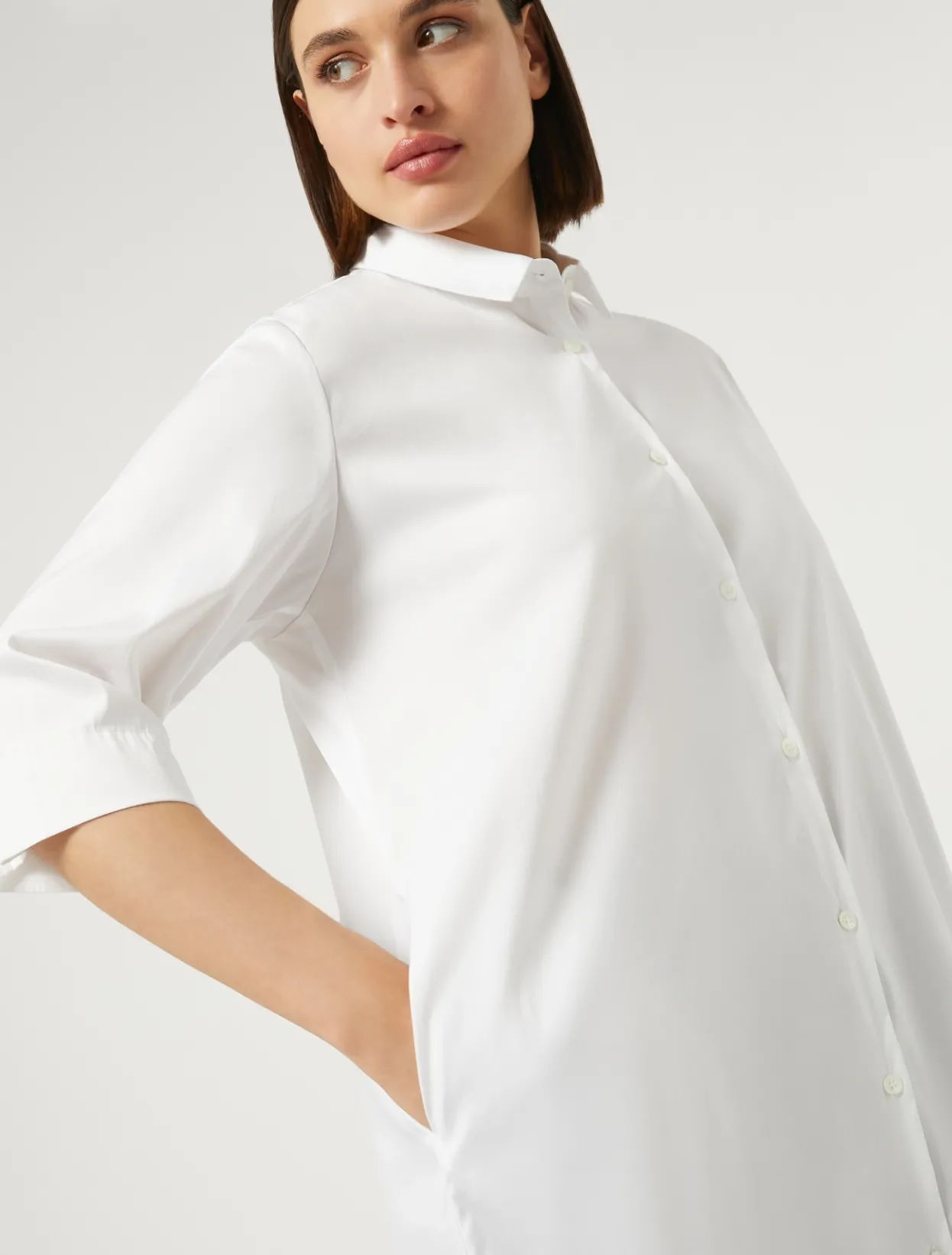 Blouses & Shirts | Blouses & Shirts | Marina Rinaldi Cotton-blend poplin shirt OPTICALWHITE