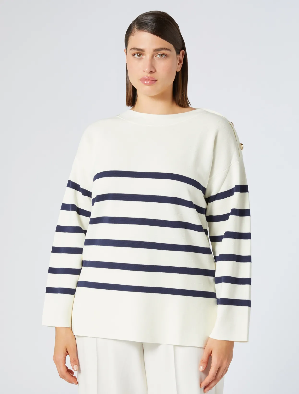 Knitwear | Knitwear | Marina Rinaldi Cotton-blend sweater IVORY