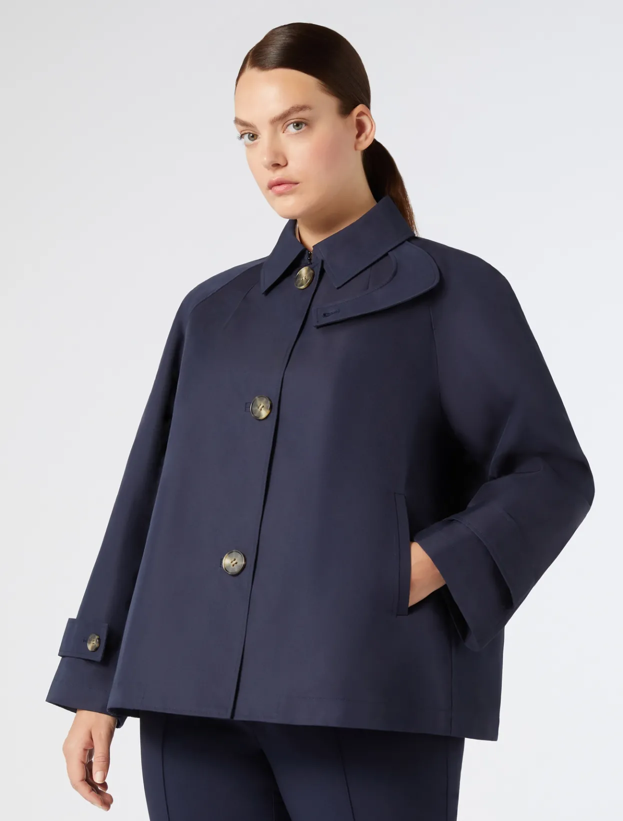 Coats | Coats | Marina Rinaldi Cotton-blend twill raincoat MIDNIGHTBLUE