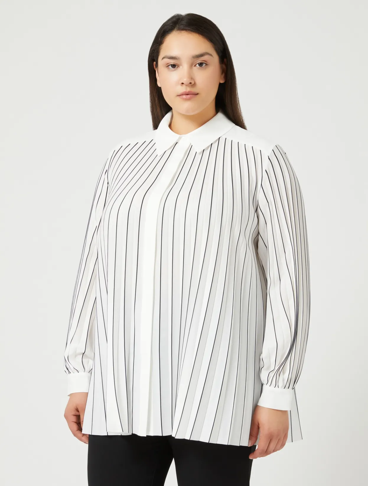 Blouses & Shirts | Blouses & Shirts | Marina Rinaldi Crepe de chine shirt WHITEBLACK