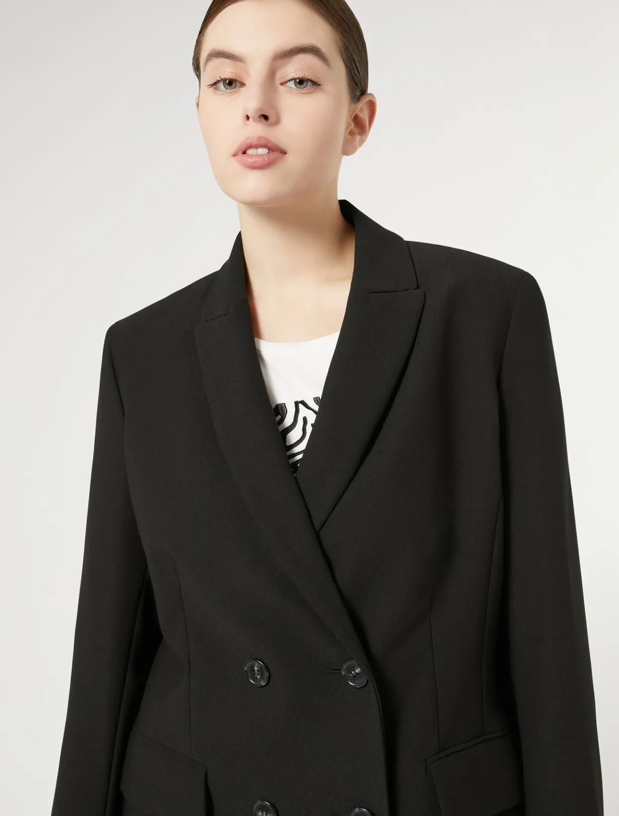 Jacket & Blazers | Jacket & Blazers | Marina Rinaldi Crepe envers satin blazer BLACK