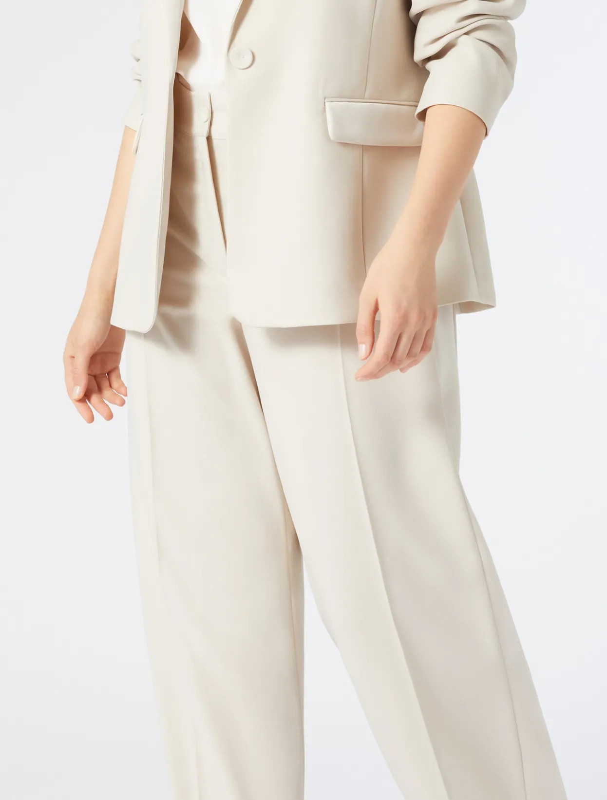 Jackets | Jacket & Blazers | Marina Rinaldi Crepe envers satin blazer jacket BEIGE