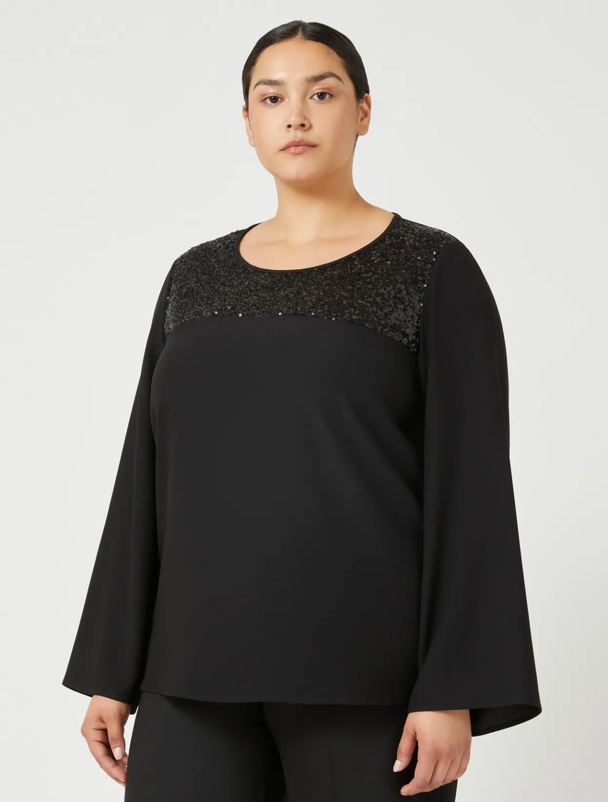 Blouses & Shirts | Blouses & Shirts | Marina Rinaldi Crepe envers satin blouse BLACK