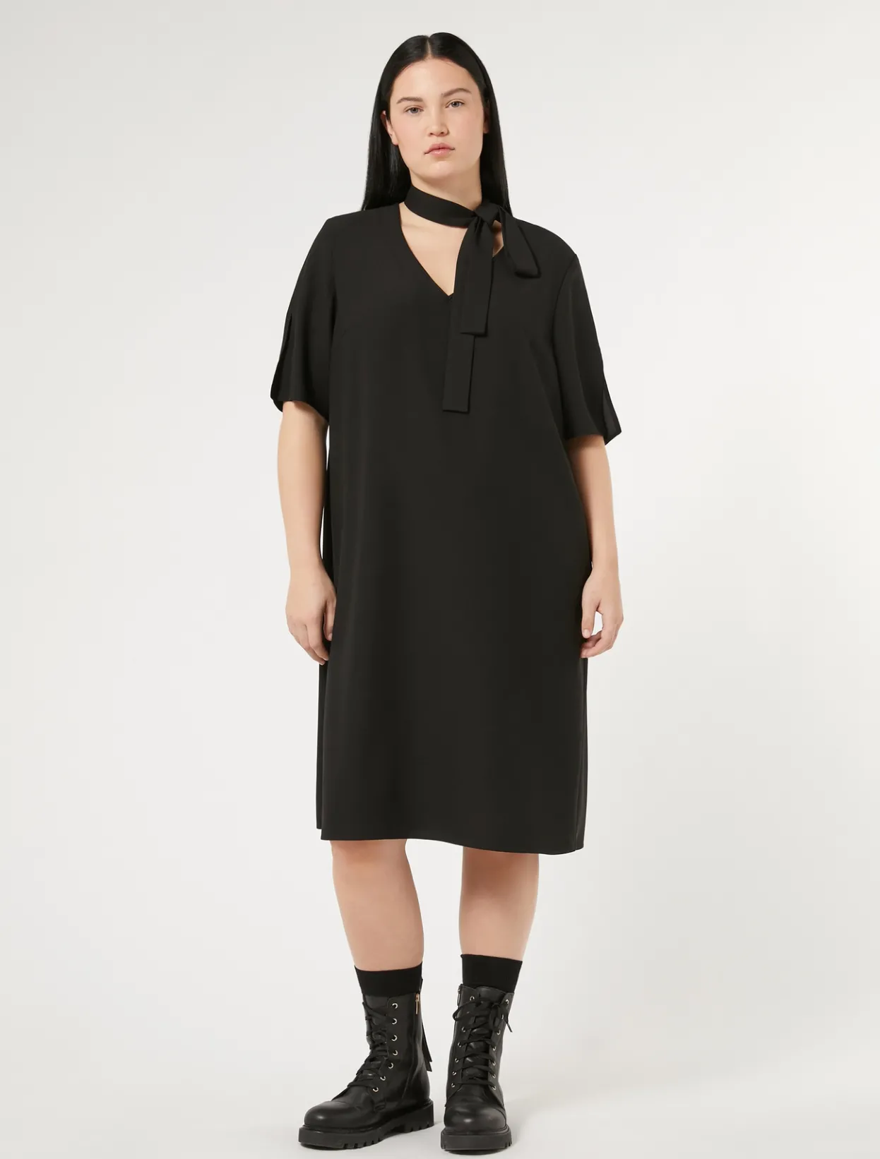 Dresses | Dresses | Marina Rinaldi Crepe envers satin dress BLACK