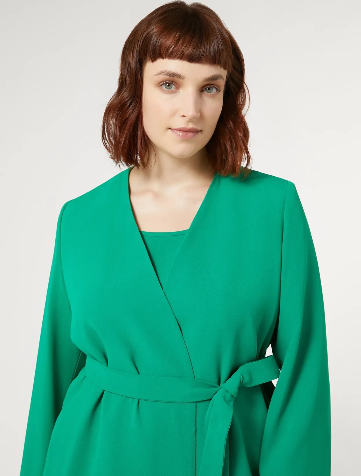 Jackets | Jacket & Blazers | Marina Rinaldi Crepe envers satin jacket GREEN