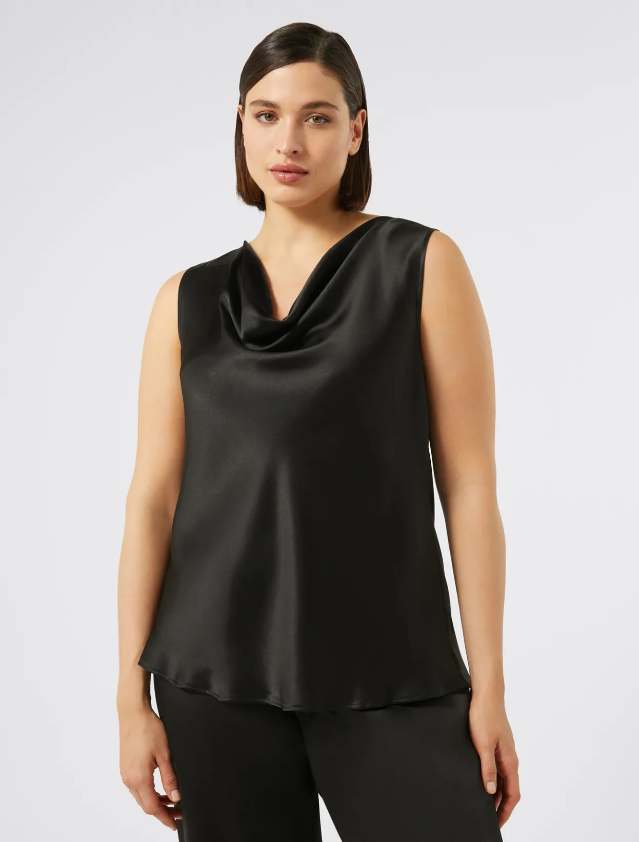 Blouses | Blouses & Shirts | Marina Rinaldi Crepe envers satin top BLACK