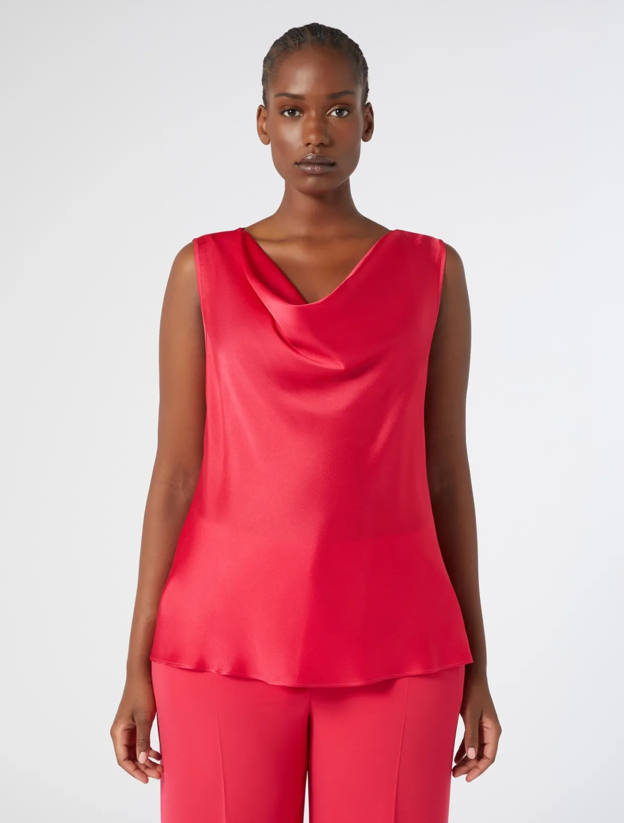 Blouses | Blouses & Shirts | Marina Rinaldi Crepe envers satin top FUCHSIA