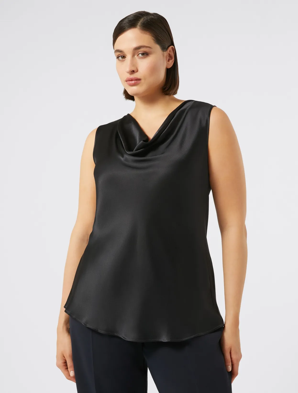 Blouses | Blouses & Shirts | Marina Rinaldi Crepe envers satin top MIDNIGHTBLUE