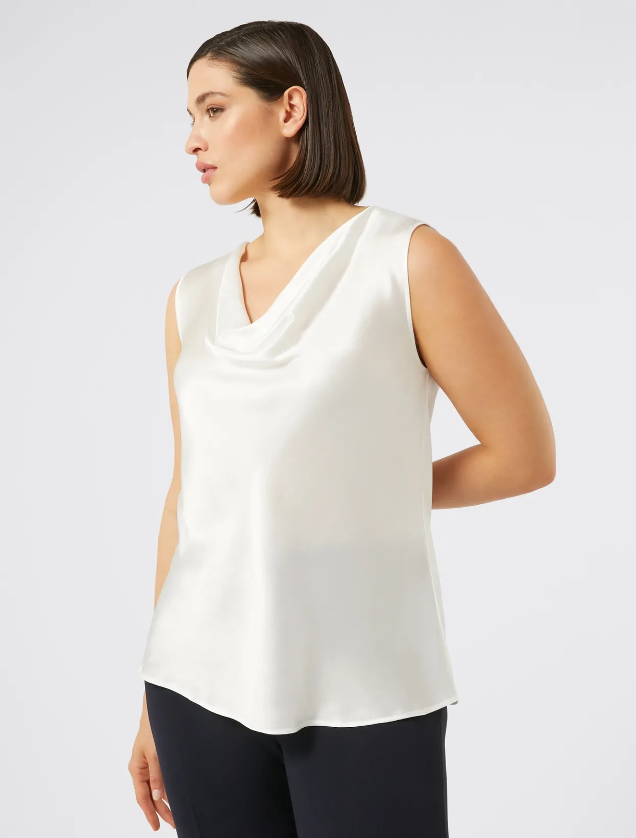 Blouses | Blouses & Shirts | Marina Rinaldi Crepe envers satin top WHITE