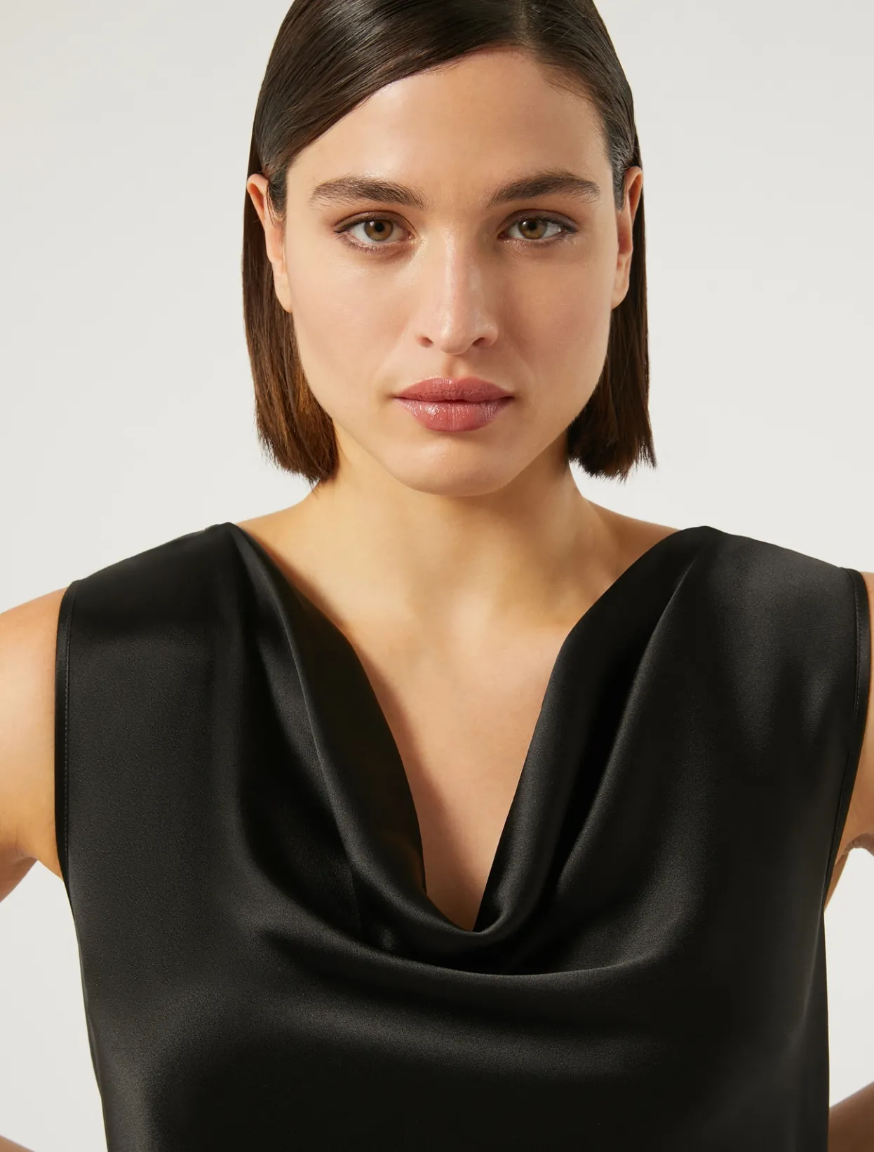 Blouses | Blouses & Shirts | Marina Rinaldi Crepe envers satin top BLACK