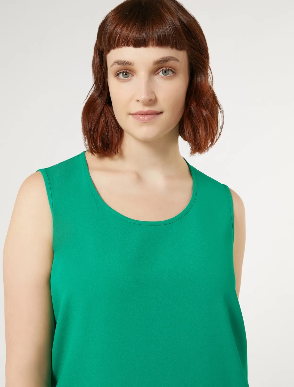 Blouses | Blouses & Shirts | Marina Rinaldi Crepe envers satin top GREEN