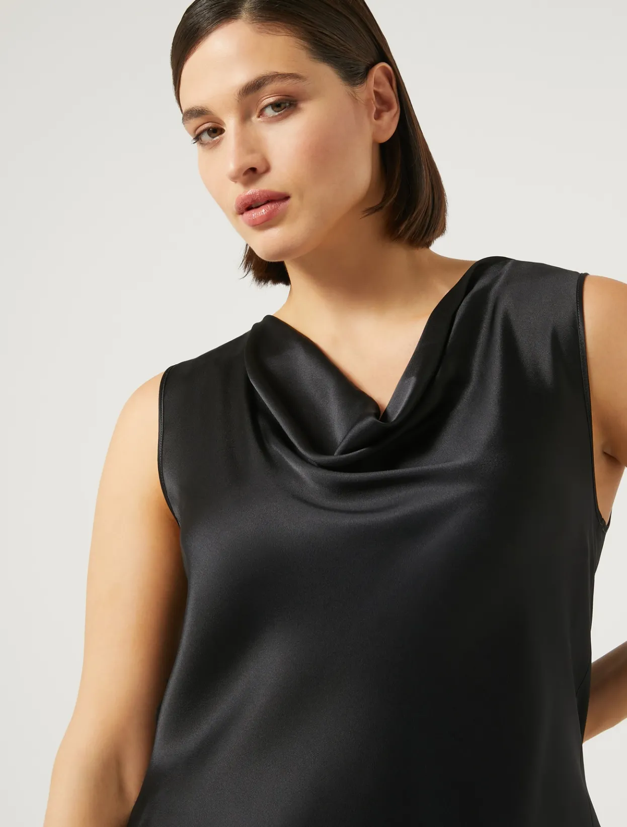 Blouses | Blouses & Shirts | Marina Rinaldi Crepe envers satin top MIDNIGHTBLUE