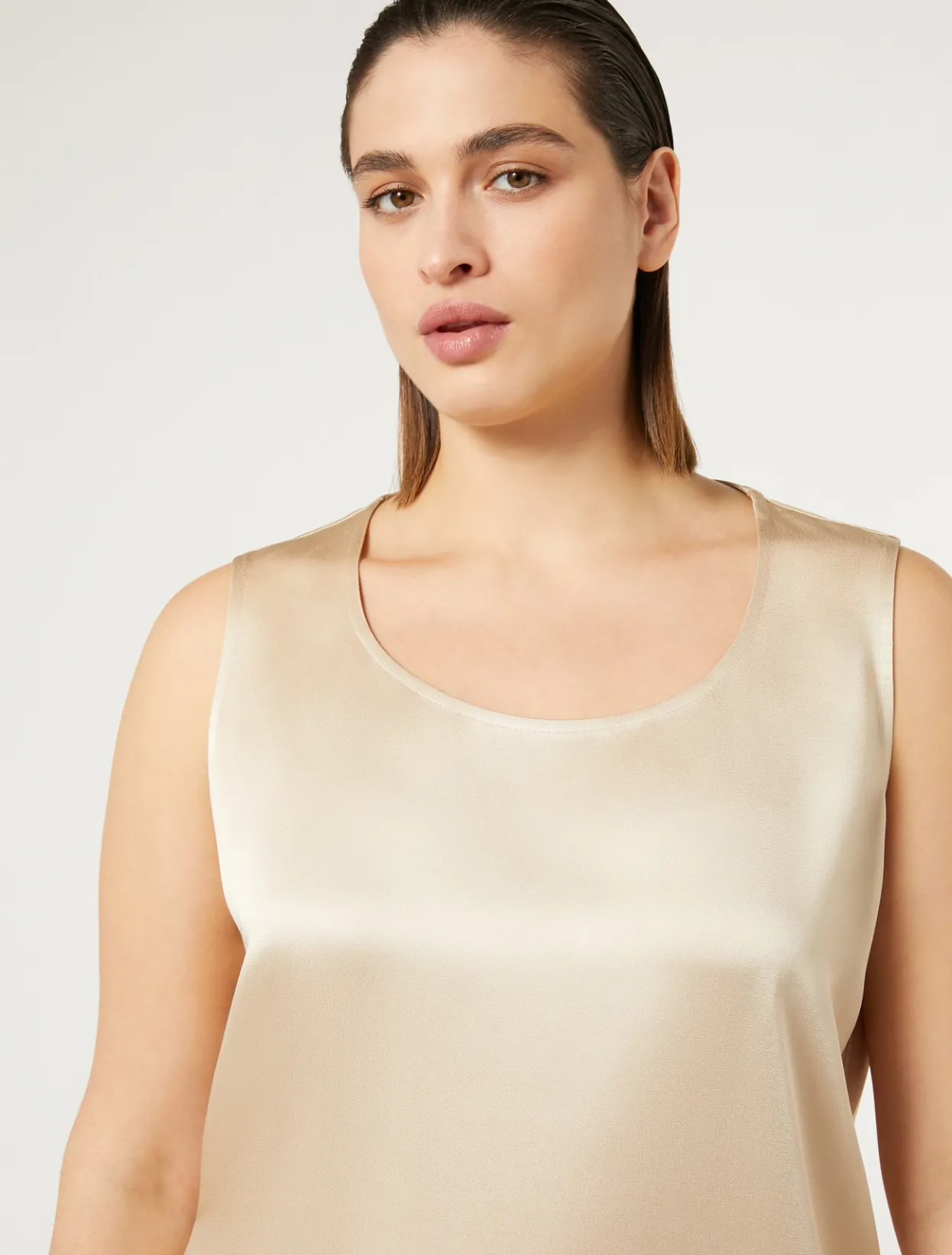 Blouses | Blouses & Shirts | Marina Rinaldi Crepe envers satin top HONEY