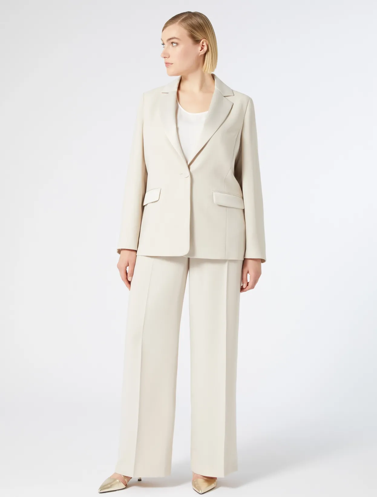 Trousers And Skirts | Trousers & Jeans | Marina Rinaldi Crepe envers satin trousers BEIGE