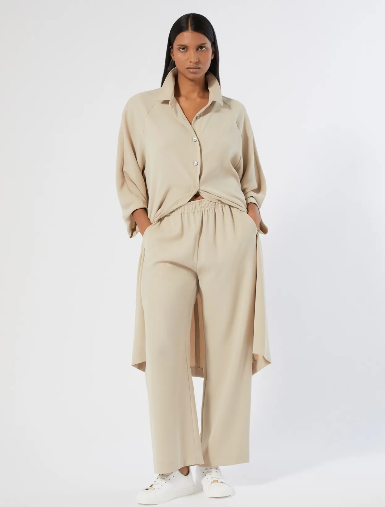 Trousers & Jeans | Trousers & Jeans | Marina Rinaldi Crepe envers satin trousers BEIGE