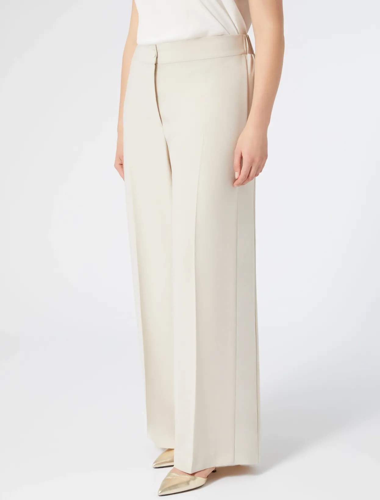 Trousers And Skirts | Trousers & Jeans | Marina Rinaldi Crepe envers satin trousers BEIGE