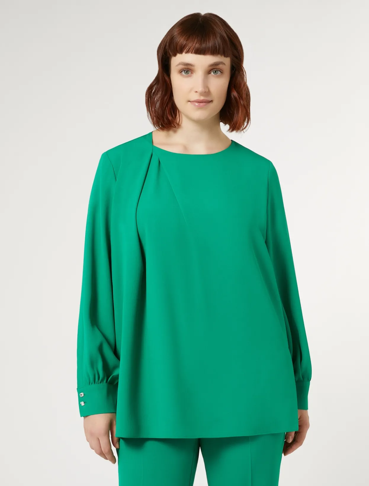 Blouses | Blouses & Shirts | Marina Rinaldi Crepe envers satin tunic GREEN