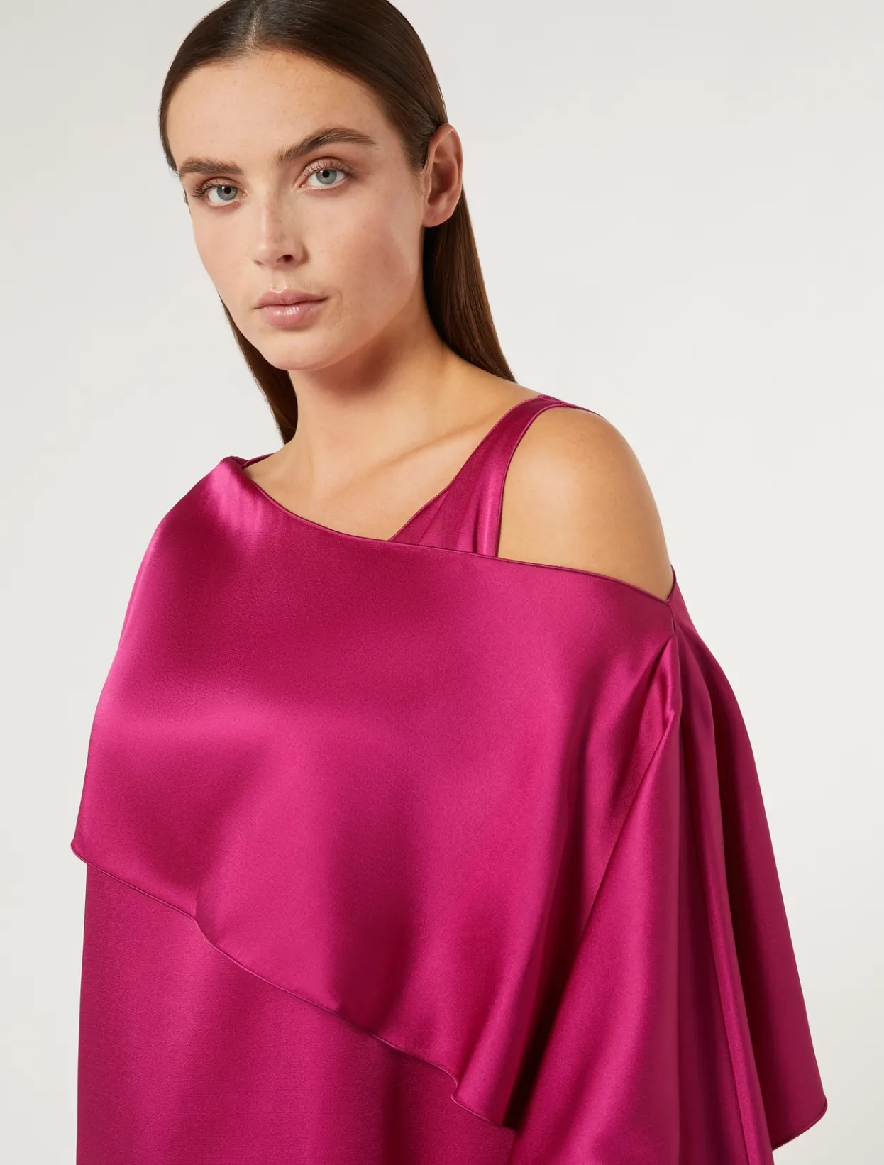 Blouses | Blouses & Shirts | Marina Rinaldi Crepe envers satin tunic RASPBERRY