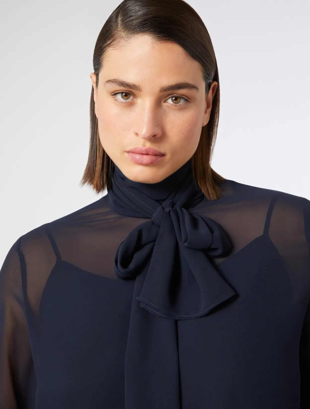 Blouses | Blouses & Shirts | Marina Rinaldi Crepe georgette blouse MIDNIGHTBLUE