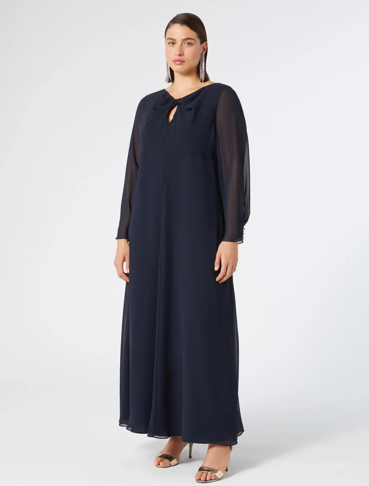 Dresses | Dresses | Marina Rinaldi Crepe georgette dress MIDNIGHTBLUE