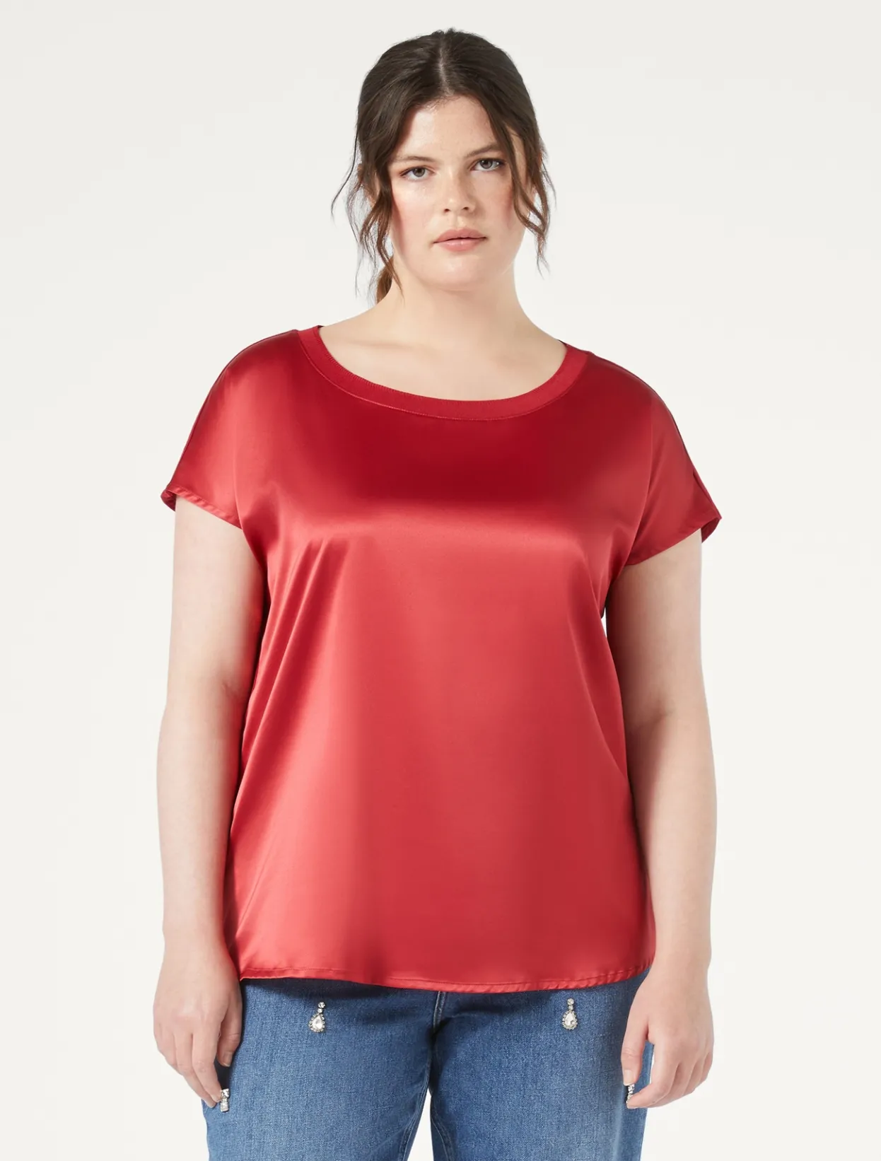 Tops & T-Shirts | Tops & T-Shirts | Marina Rinaldi Crepe jersey T-shirt RED