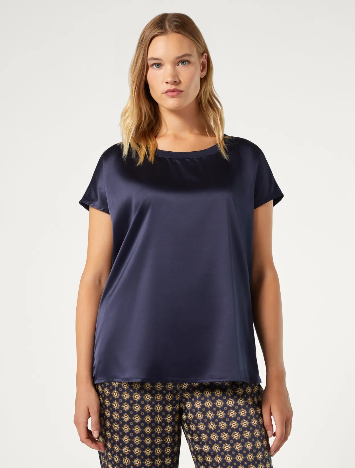 Tops & T-Shirts | Tops & T-Shirts | Marina Rinaldi Crepe jersey T-shirt NAVY