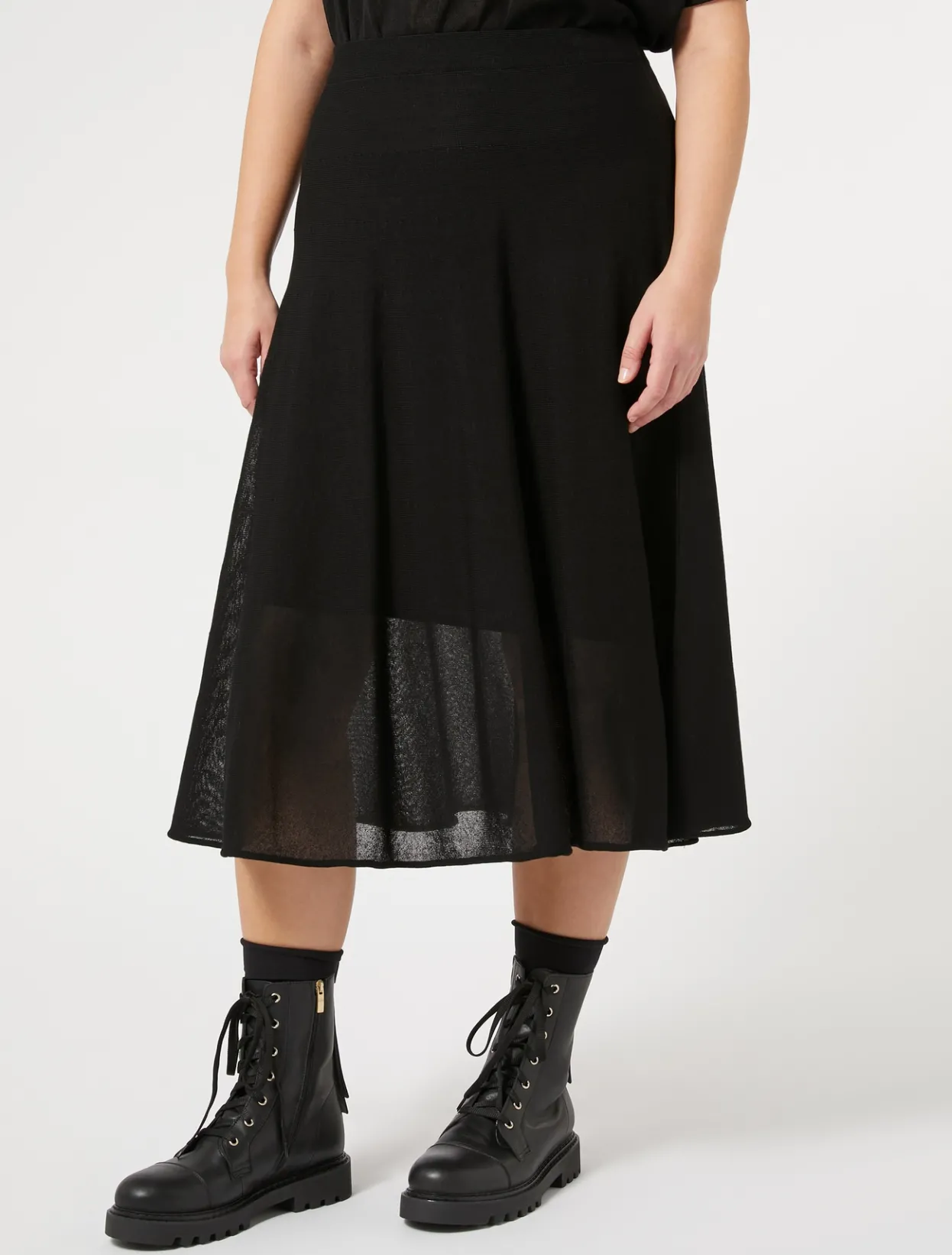 Skirts | Skirts | Marina Rinaldi Crepe knit skirt BLACK