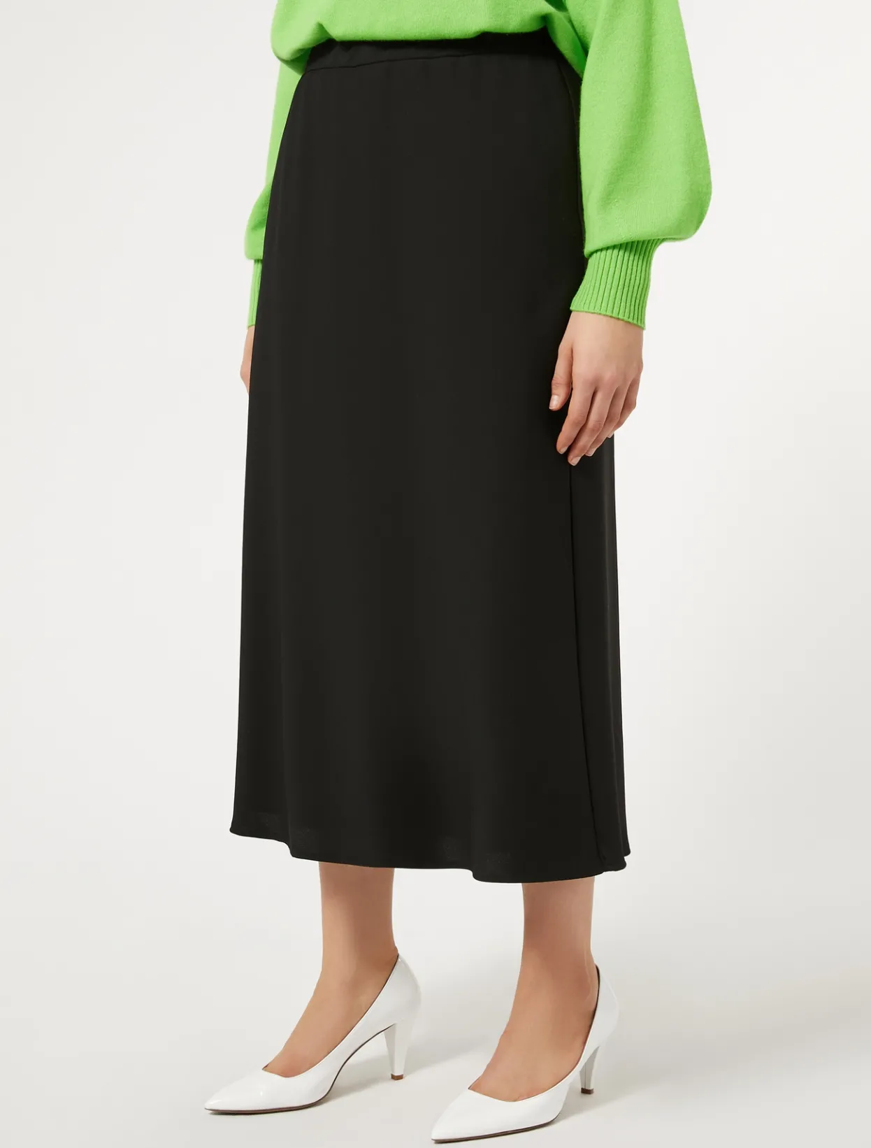 Skirts | Skirts | Marina Rinaldi Crêpe satin skirt BLACK