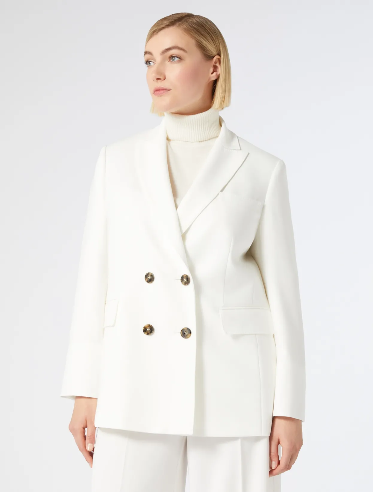 Jacket & Blazers | Jacket & Blazers | Marina Rinaldi Double-breasted cady blazer jacket WHITE