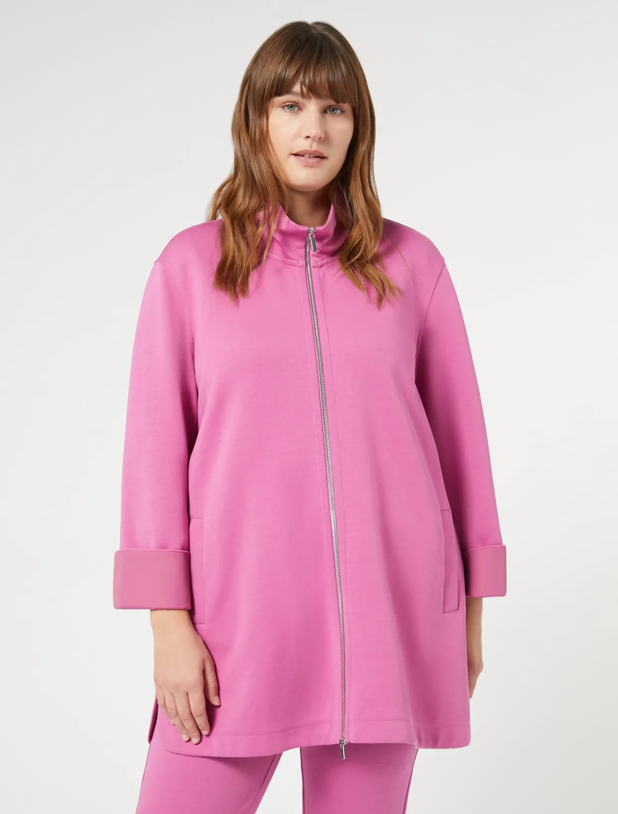 Coats | Coats | Marina Rinaldi Double-faced jersey jacket PINK