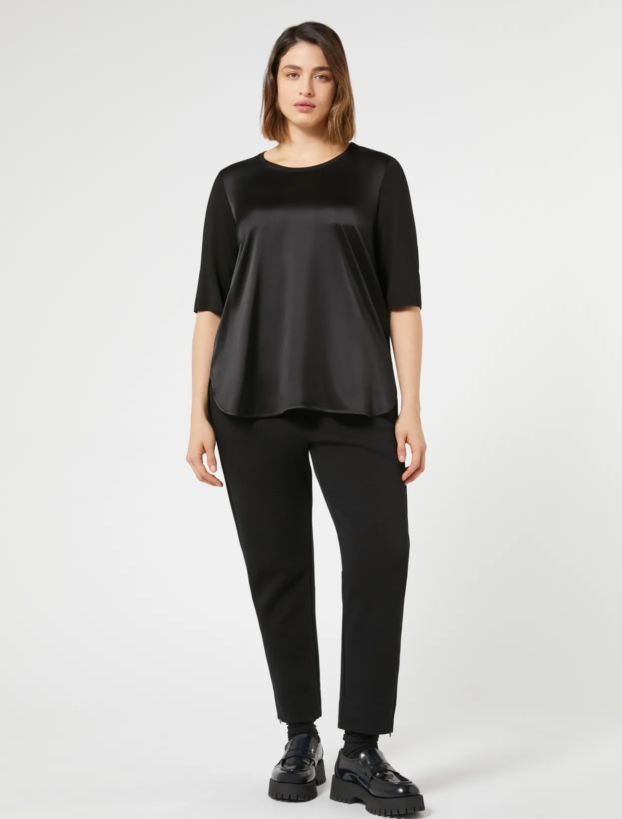 Trousers & Jeans | Trousers & Jeans | Marina Rinaldi Double-faced jersey trousers BLACK