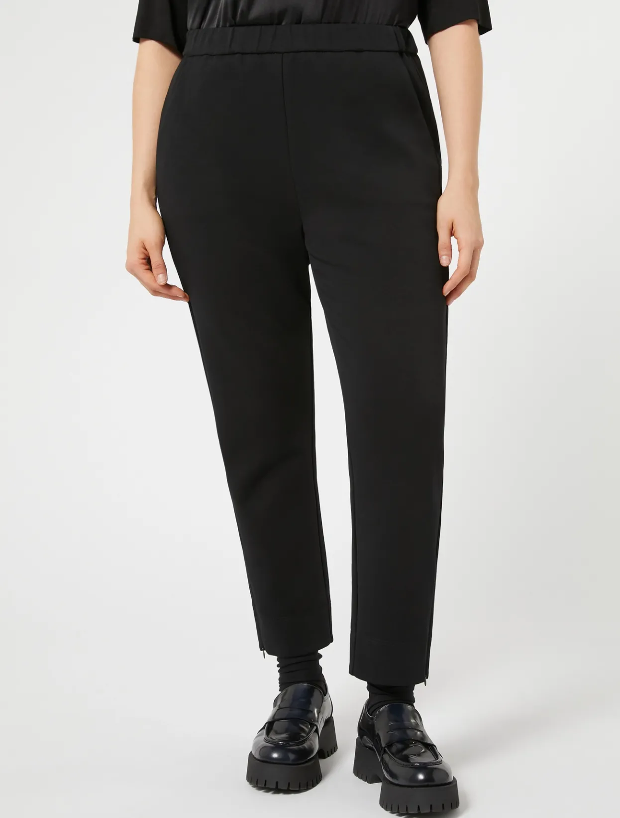 Trousers & Jeans | Trousers & Jeans | Marina Rinaldi Double-faced jersey trousers BLACK